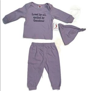 Fisher-Price 3/6 Months 3 Piece Set Purple